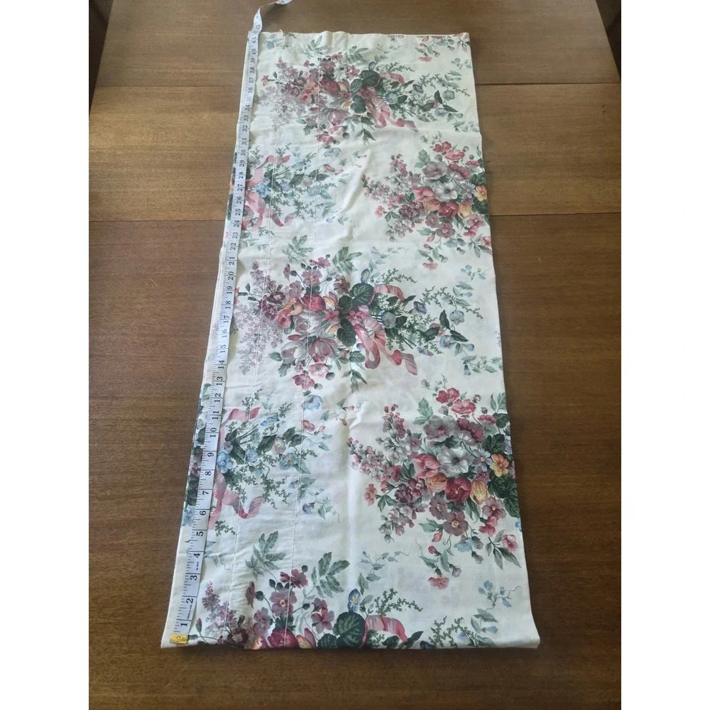 Vtg Croscill English Garden Panels Set Five Piece Curtains Valance Cottagecore